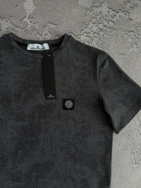 Графитовая женская футболка Stone Island Стон Айленд&nbsp;| S м-1813 фото