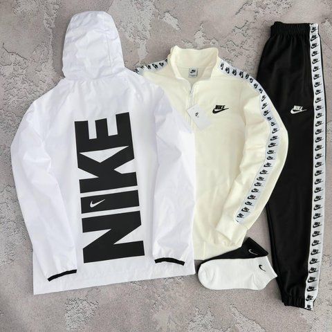 Женский спортивный костюм Найк Nike 5в1: ветровка, кофта, брюки и 2 пары носков | S м-1873 фото