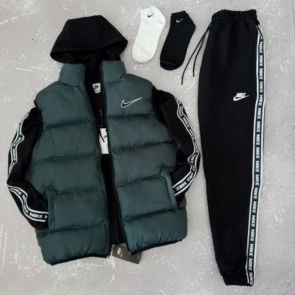 Женский спортивный костюм Найк Nike 5в1: двухсторонний жилет, кофта, брюки и 2 пары носков | M м-1202 фото