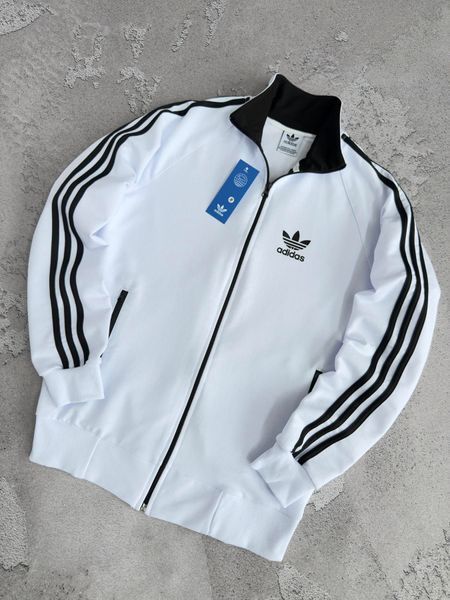 Чоловіча спортивна кофта (олімпійка) Adidas Адідас у білому кольорі || XS м-284 фото