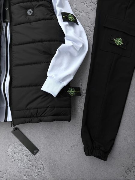Женский спортивный костюм Стон Айленд Stone Island 5в1: костюм, жилет, кепка и 2 пары носков | S м-1181 фото
