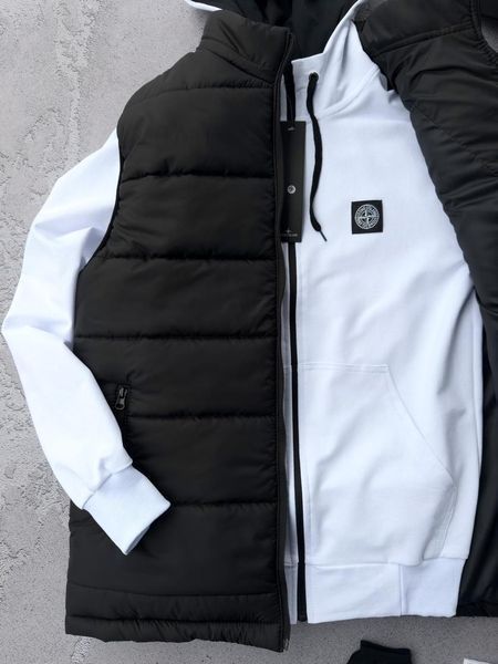 Женский спортивный костюм Стон Айленд Stone Island 5в1: костюм, жилет, кепка и 2 пары носков | S м-1181 фото