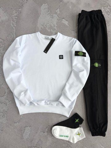 Мужской спортивный костюм Stone Island Стон Айленд 4в1: свитшот, брюки и 2 пары носков | XS м-610 фото