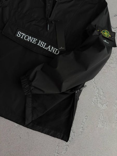 Чорна жіноча демісезонна вітровка плащівка анорак Stone Island Стон Айленд | S м-1568 фото