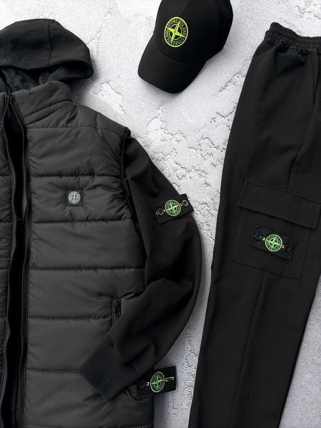 Жіночий спортивний костюм Стон Айленд Stone Island 5в1: костюм, жилет, кепка та 2 пари шкарпеток | S м-930 фото