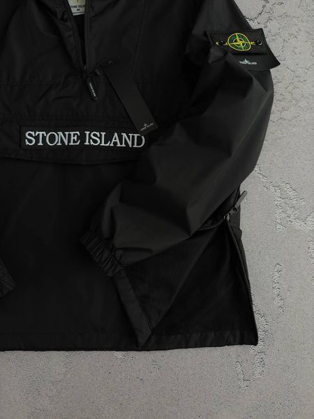 Чорна жіноча демісезонна вітровка плащівка анорак Stone Island Стон Айленд | S м-1568 фото
