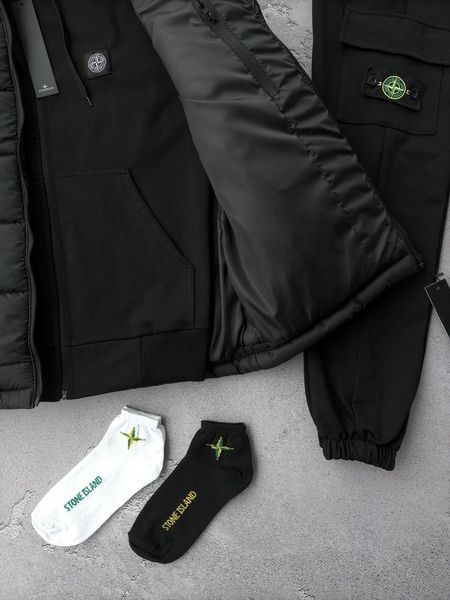Жіночий спортивний костюм Стон Айленд Stone Island 5в1: костюм, жилет, кепка та 2 пари шкарпеток | S м-930 фото