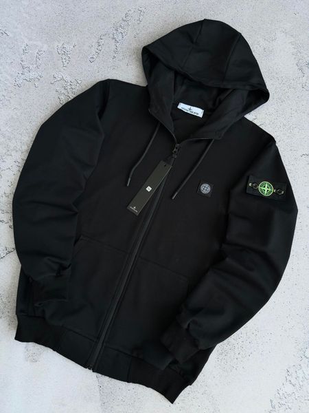 Жіноче зіп худі (кофта) Stone Island Стон Айленд у чорному кольорі | XS м-295 фото