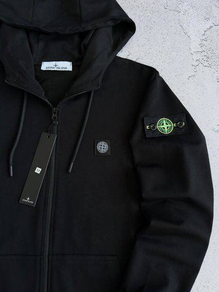 Жіноче зіп худі (кофта) Stone Island Стон Айленд у чорному кольорі | XS м-295 фото