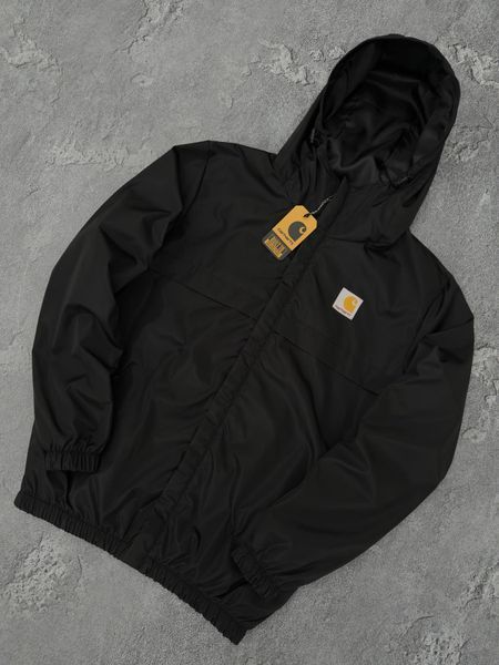 Чорна чоловіча вітровка плащівка Кархарт Carhartt | S м-1415 фото