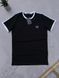 Чорна чоловіча футболка Фред Перрі Fred Perry (лампас вишитий) | XS м-1082 фото 1