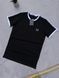 Чорна чоловіча футболка Фред Перрі Fred Perry (лампас вишитий) | XS м-1082 фото 2