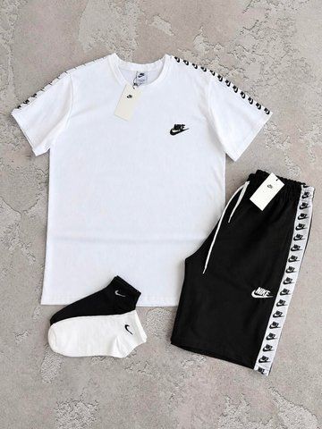 Мужской летний спортивный костюм Найк Nike 4в1: футболка, шорты и 2 пары носков | S м-1707 фото