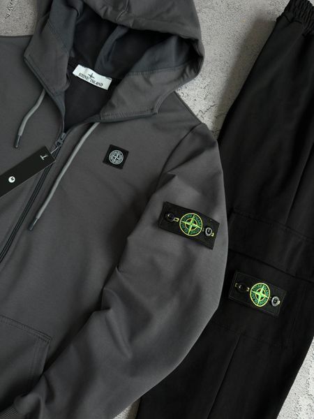 Чоловічий спортивний костюм Стон Айленд Stone Island 4в1: зіп худі, штани та 2 пари шкарпеток | S м-1676 фото