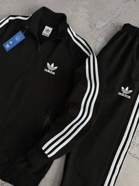 Черный мужской спортивный костюм Adidas Адидас 4в1: кофта, штаны и 2 пары носков в подарок | XS м-216 фото