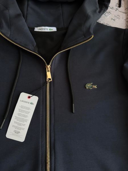 Графітовий чоловічий спортивний костюм Лакоста Lacoste 4в1: зіп худі (кофта), штани та 2 пари шкарпеток | M  м-1835 фото