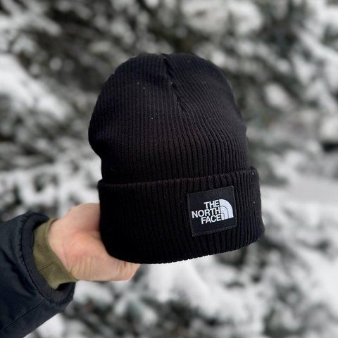 Чоловіча зимова шапка Норд Фейс The North Face в чорному кольорі | м-532 фото