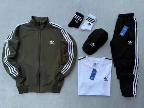 Жіночий спортивний костюм Adidas Адідас 6в1: кофта, штани, футболка, кепка та 2 пари шкарпеток | XS м-1191 фото