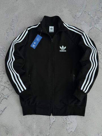 Чоловіча спортивна кофта (олімпійка) Adidas Адідас у чорному кольорі || XS м-286 фото