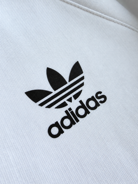 Белая мужская теплая зимняя спортивная кофта на флисе (олимпийка) Adidas Adidas | XS м-36 фото