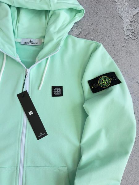 Мятное мужское зип худи (кофта) Stone Island Стон Айленд | XS м-987 фото