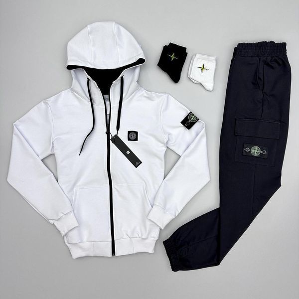 Женский спортивный костюм Stone Island Стон Айленд 5в1: жилетка, штаны, зип худи+ 2 пары носков в подарок || S м-448 фото