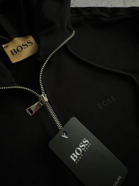 Чорний чоловічий спортивний костюм Восс Boss 4в1: зіп худі (кофта), штани та 2 пари шкарпеток | S м-1843 фото