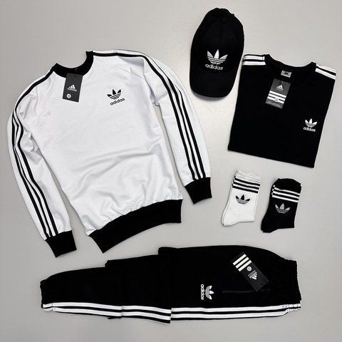 Женский спортивный костюм Адидас Adidas 6в1: свитшот, брюки, кепка, футболка и 2 носков | XS м-630 фото