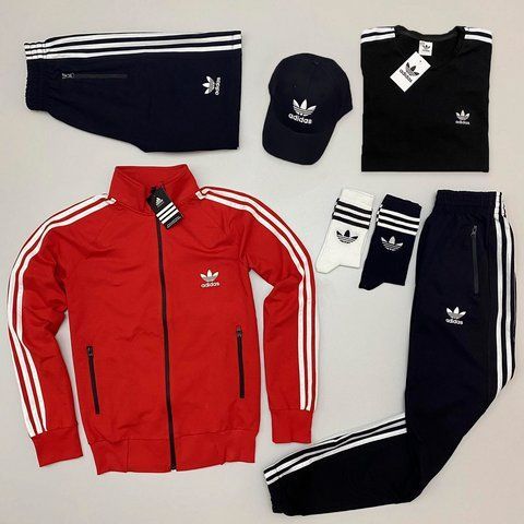 Жіночий спортивний костюм Адідас Adidas 7в1: кофта, штани, футболка, шорти, кепка та 2 пари шкарпеток | XS м-1151 фото