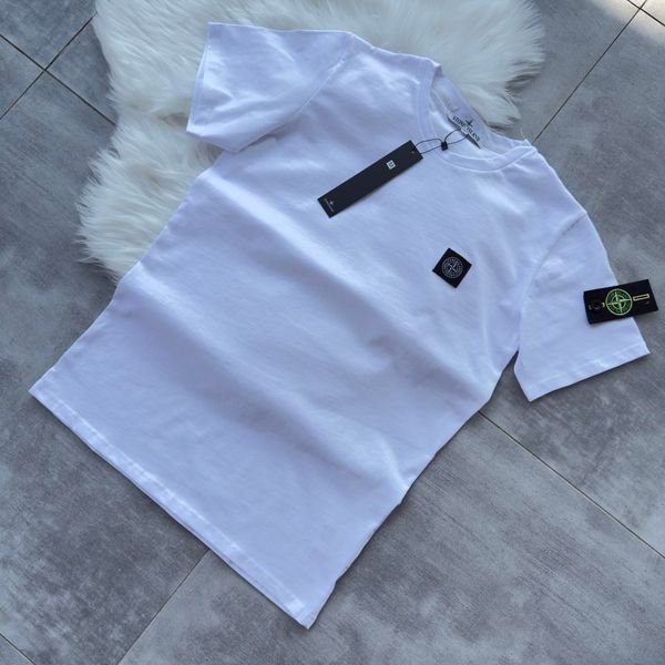 Біла чоловіча футболка Stone Island Стон Айленд | XS м-574 фото