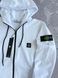 Жіноче зіп худі (кофта) Stone Island Стон Айленд у білому кольорі | XS м-296 фото 3