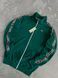 Зеленая женская спортивная кофта (олимпийка) c лампасами Лакоста Lacoste | S м-1579 фото 2