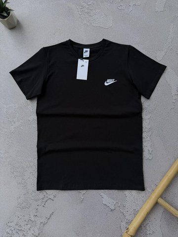 Чорна жіноча футболка Найк Nike (логотип вишивка) | S м-1177 фото
