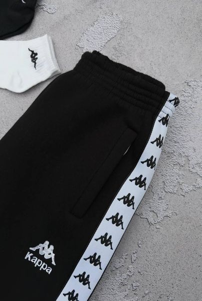 Черные зимние теплые мужские спортивные штаны на флисе Kappa Каппа |&nbsp;S м-1311 фото