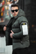 Мужская теплая зимняя куртка плащевка Stone Island Стон Айленд в цвете хаки | XS м-1294 фото 1
