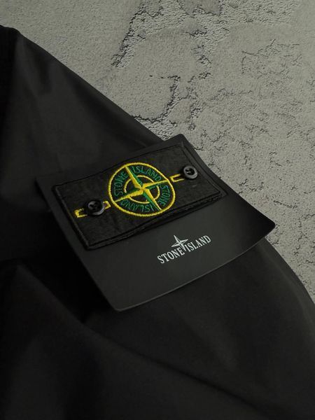 Черная мужская демисезонная ветровка плащевка анорак Stone Island Стон Айленд | S м-1569 фото