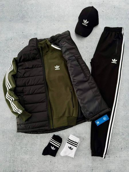 Жіночий спортивний костюм Адідас Adidas 6в1: жилетка, штани, кофта, кепка та 2 пари шкарпеток | XS м-1028 фото