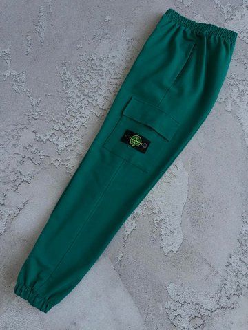 Изумрудные мужские спортивные&nbsp;штаны Stone Island Стон Айленд&nbsp;| S м-1601 фото