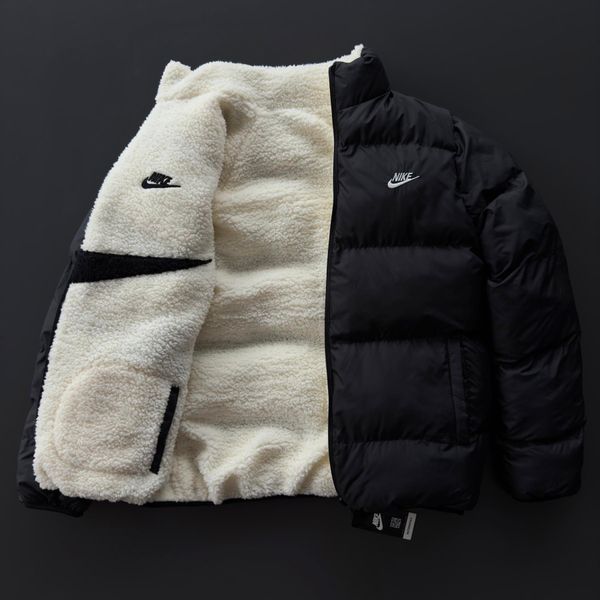 Жіноча зимова тепла двостороння куртка Nike Найк з овчиною | M м-1291 фото