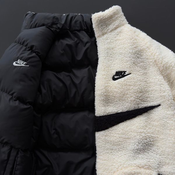 Жіноча зимова тепла двостороння куртка Nike Найк з овчиною | M м-1291 фото