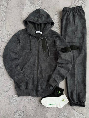 Мужской спортивный костюм Стон Айленд Stone Island 4в1: зип худи, штаны и 2 пары носков | S м-1699 фото