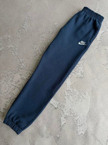 Сині чоловічі теплі зимові спортивні штани на флісі Найк Nike | S м-2027 фото