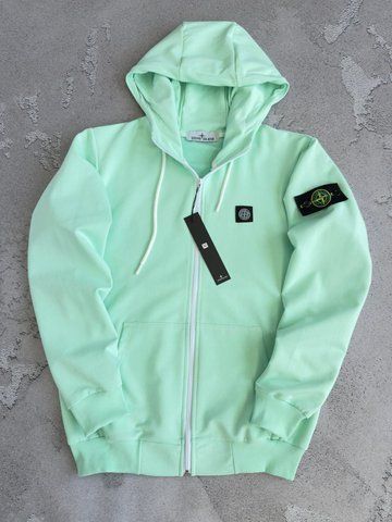 М'ятне жіноче зіп худі (кофта) Stone Island Стон Айленд | L м-988 фото