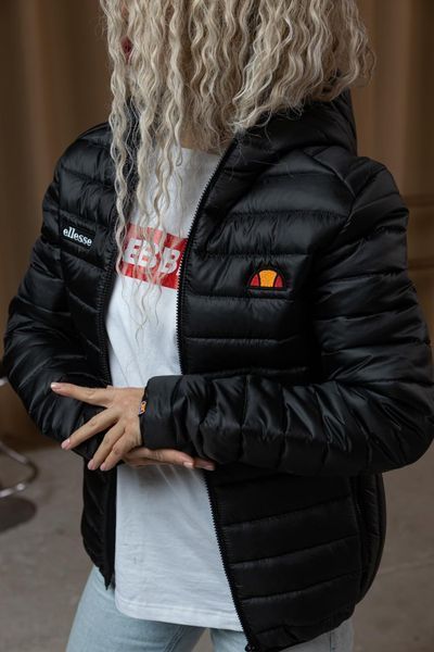 Черная женская демисезонная куртка Ellesse плащевка&nbsp;| S м-1478 фото
