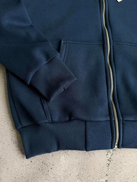 Синее мужское теплое зимнее зип худи (кофта) на флисе Найк Nike | S  м-2019 фото