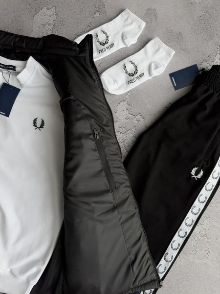 Женский спортивный костюм (набор) 5в1 Фред Перри Fred Perry: свитшот, брюки, жилет и 2 пары носков | S м-954 фото