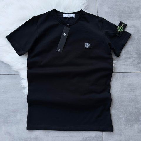 Черная женская&nbsp;футболка Stone Island Стон Айленд&nbsp;| XS м-578 фото