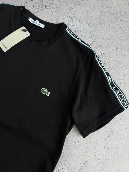 Чорна чоловіча футболка Лакоста Lacoste | S м-1694 фото