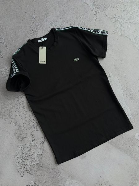 Чорна чоловіча футболка Лакоста Lacoste | S м-1694 фото