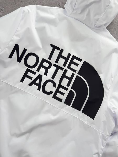 Белая мужская демисезонная&nbsp;ветровка&nbsp;плащевка Норд Фейс The North Face | S м-859 фото